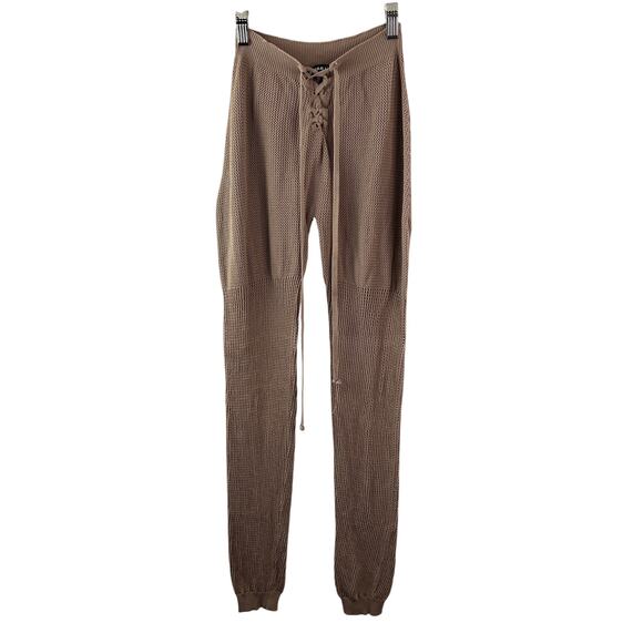 Rehab Lab Beige Sweatsuit Perforated Hooded Lace Up Poplin Pants Set L Large - Picture 2 of 16